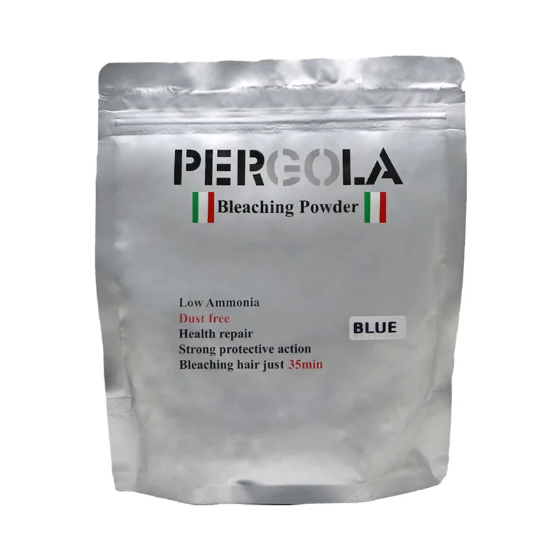 پودر دکلره پرگولا مدل LOW AMMONIA حجم 500 میلی لیتر رنگ آبی / PERGOLA