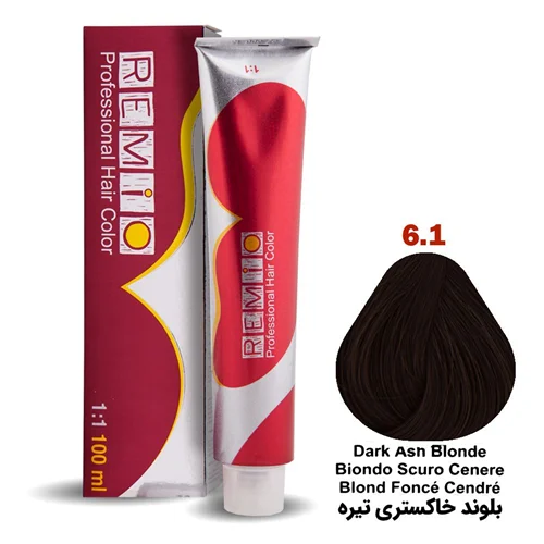 رنگ مو رمیو سری ASH شماره ۶.۱ رنگ بلوند خاکستری تیره / REMIO