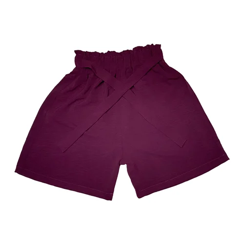 شلوارک زنانه مدل کمر تمام کش ابر و بادی توشنا کد 30۹ رنگ بادمجانی / TOSHNA