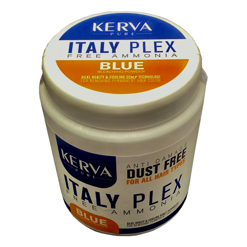 پودر دکلره کروا پیور مدل ITALY PLEX رنگ BLUE وزن 400 گرم / KERVAPURE