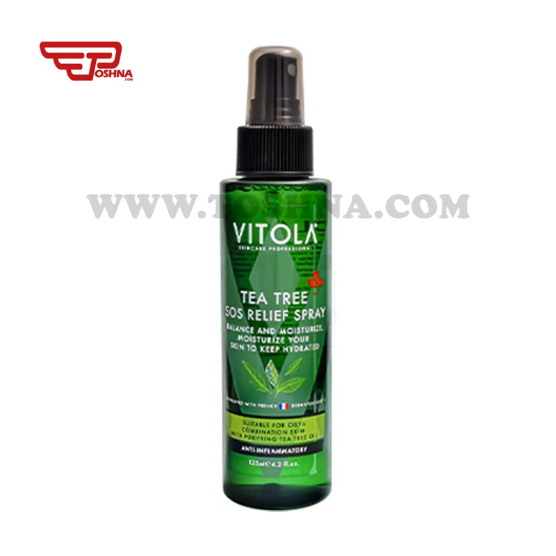 اسپری تسکین دهنده و ضد جوش فوری ویتولا مدل TEATREE حجم 125 میلی لیتر / VITOLA