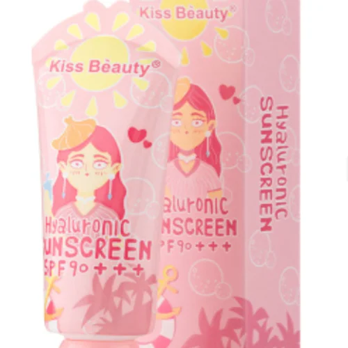 کرم ضد آفتاب کیس بیوتی بدون رنگ با SPF90 حاوی هیالورونیک حجم 75 میلی لیتر / KISS BEAUTY