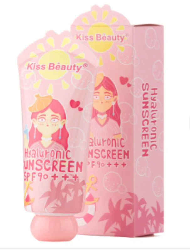 کرم ضد آفتاب کیس بیوتی بدون رنگ با SPF90 حاوی هیالورونیک حجم 75 میلی لیتر / KISS BEAUTY