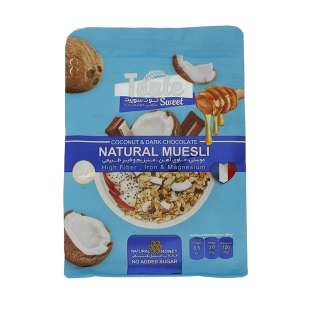 غلات صبحانه با نارگیل و دراگون فروت توت سوییت وزن 350 گرم / TOUTE SWEET