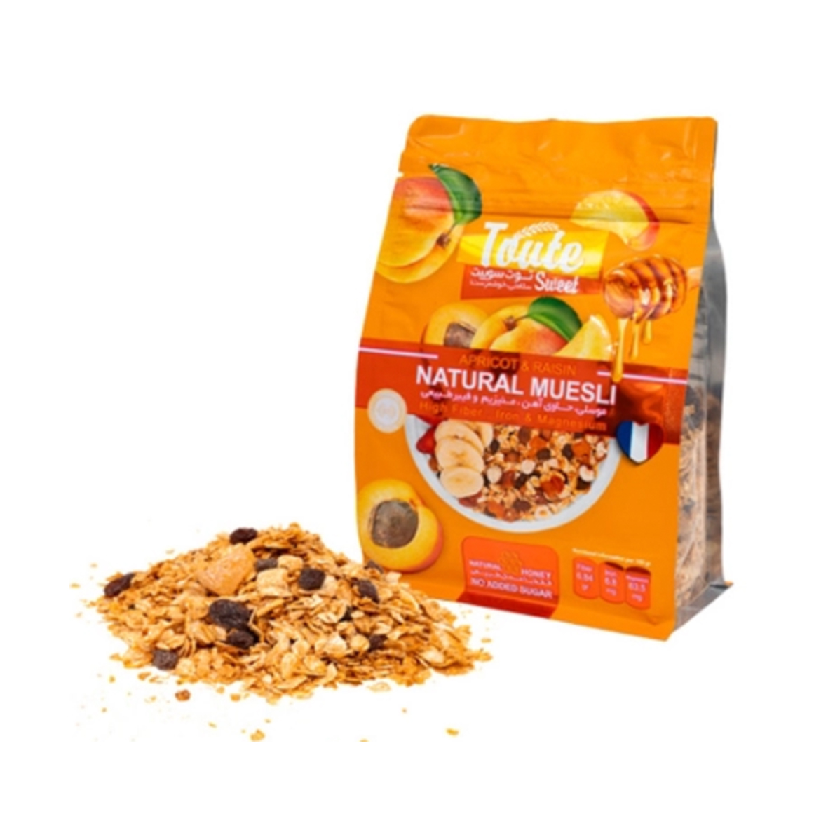 غلات صبحانه با شلیل و زردآلو توت سوییت وزن 350 گرم / TOUTE SWEET