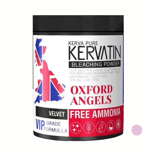 پودر دکلره مو کروا پیور مدل OXFORD ANGELS VIP رنگ VELVET وزن 400 گرم /KERVATIN