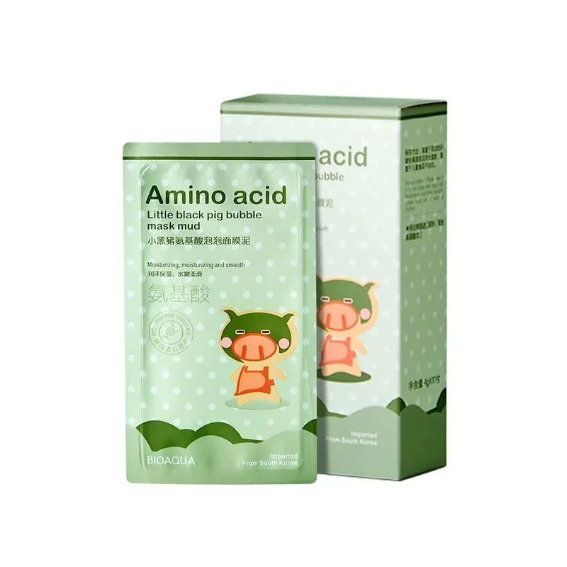 ماسک صورت بایوآکوا مدل حبابی ساشه ای آمینو اسید / BIOAQUA