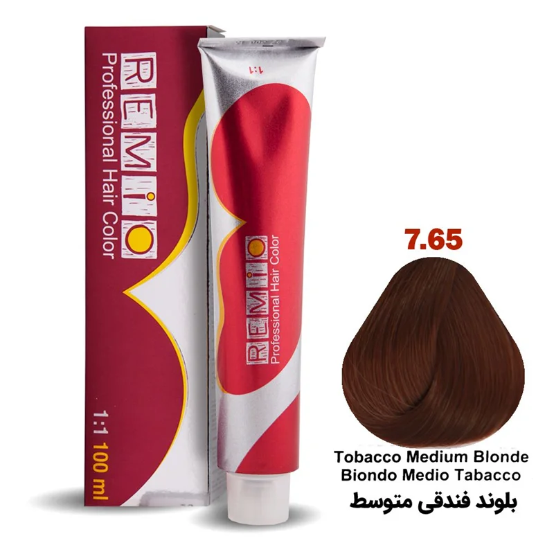 رنگ مو رمیو سری TOBACCO شماره ۷/65 رنگ بلوند فندقی متوسط / REMIO