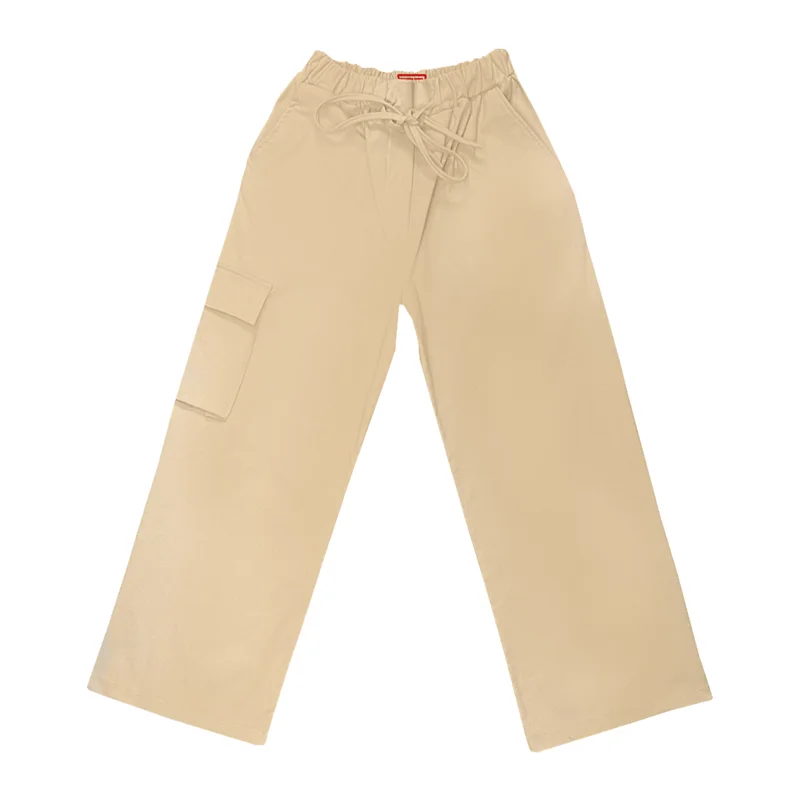 شلوار زنانه توشنا مدل کارگو ونیز ۳ جیب رنگ کرم / TOSHNA